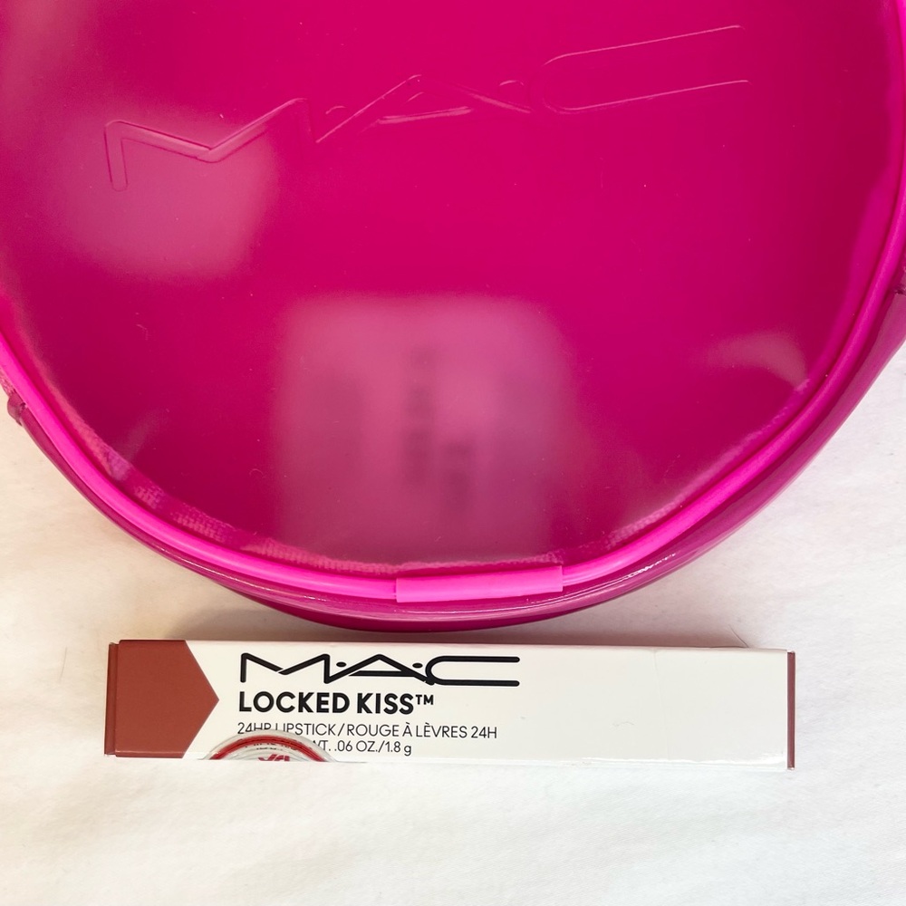 M•A•C LOCKED KISS 24HR LIPSTICK PONCY RICH WINE Full Size with Free Case NWT - Picture 15 of 16